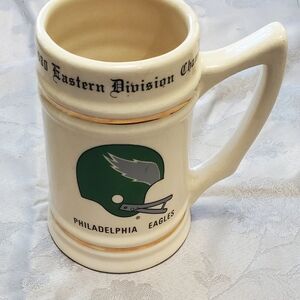 Vintage Philadelphia Eagles 1980 Eastern Division Champion Mug - Green and Cream